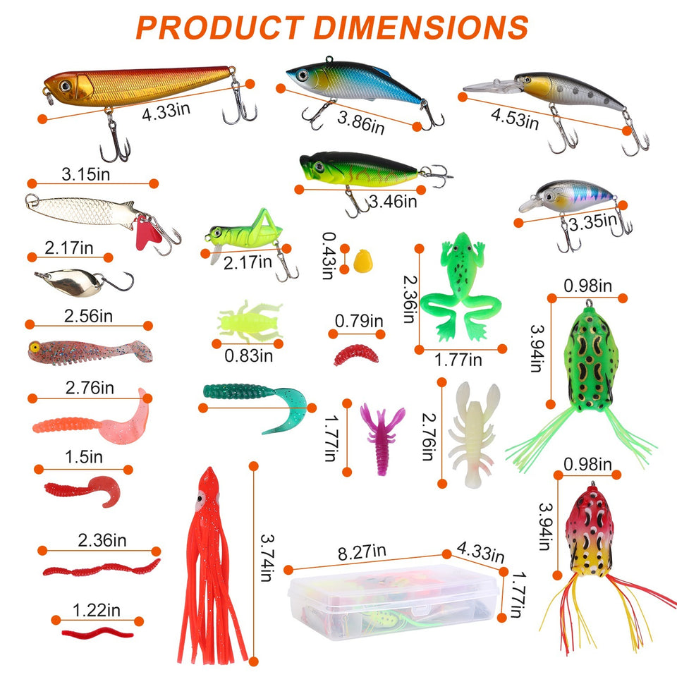 375Pcs Fishing Baits set