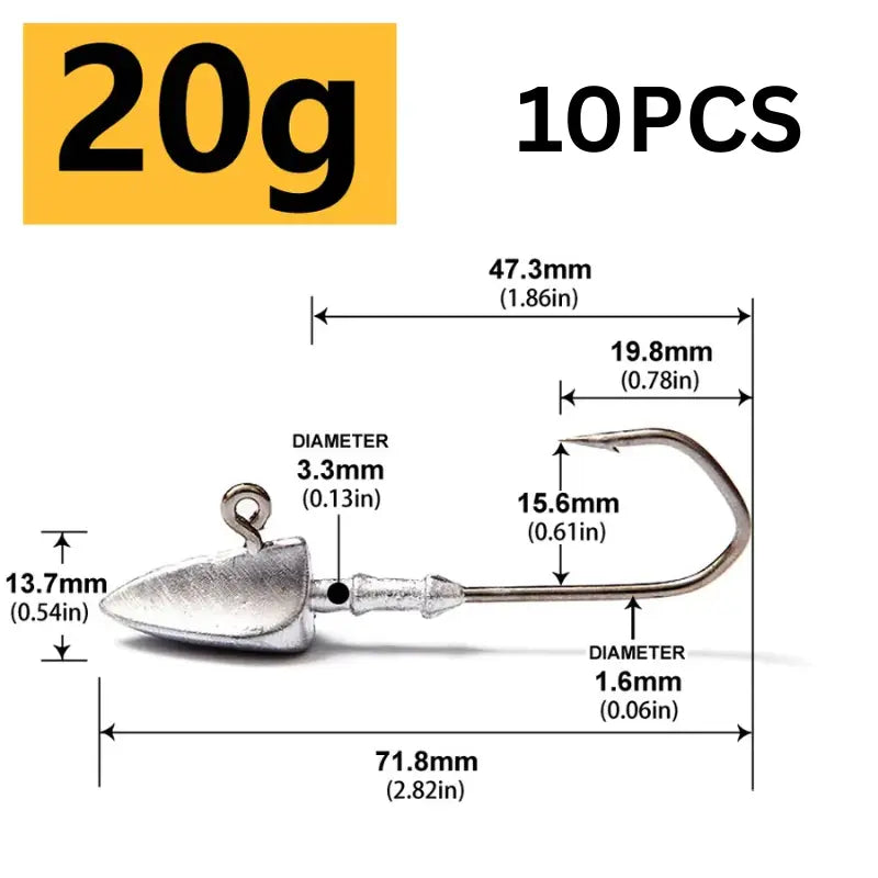 Lead Head Jig Hooks for Soft Lures