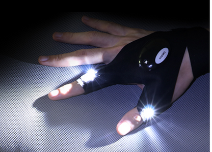 LED Gloves with Waterproof Lights