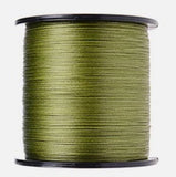 Spool of green thread on a white background