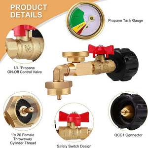 propane refill adapter with gauge