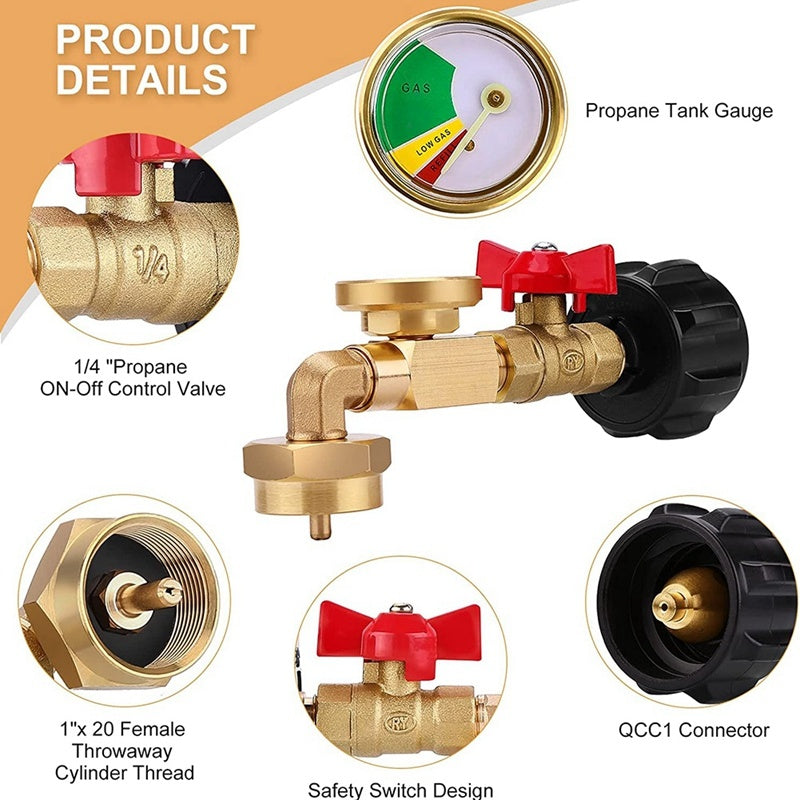 propane refill adapter with gauge