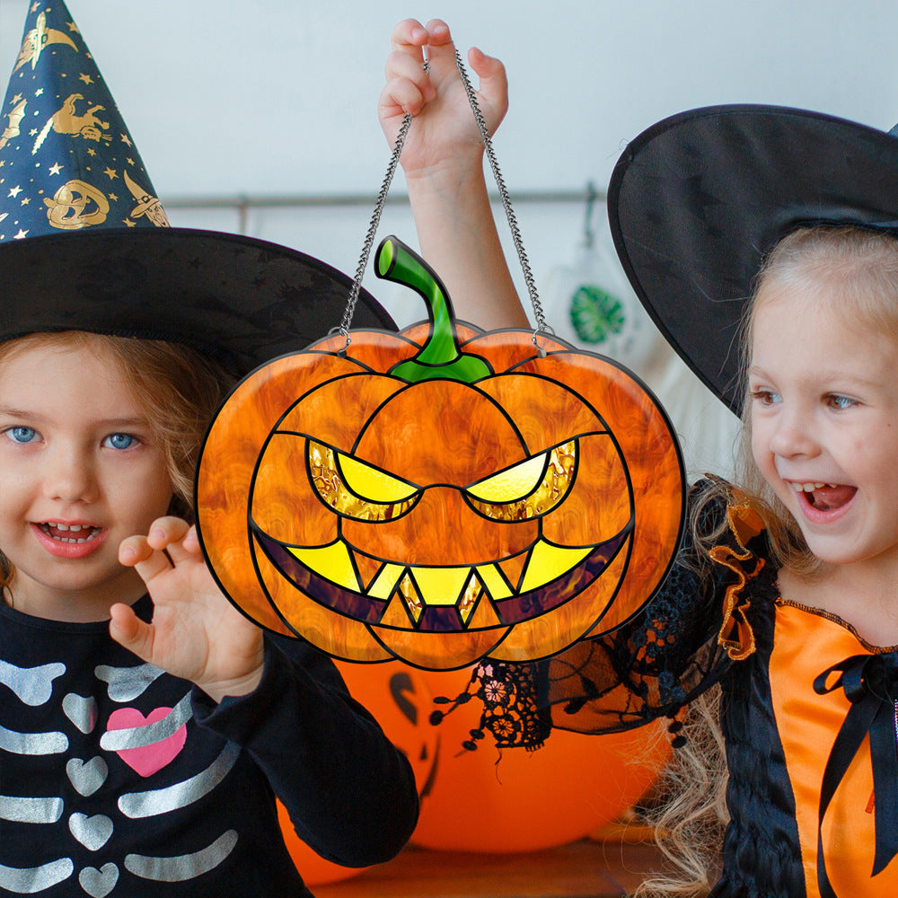 Z_Halloween Pumpkin Bat Ghost Acrylic Hang Decorations