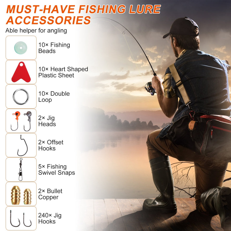 375Pcs Fishing Baits set