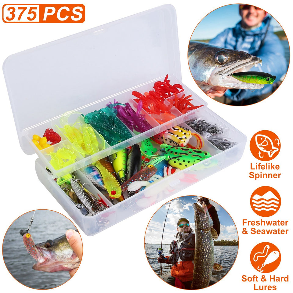 375Pcs Fishing Baits set