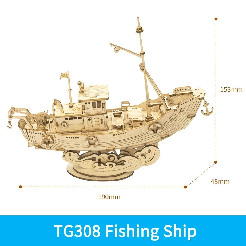 Robotime Boat & Ship Model 3D Wooden Puzzle Assembly Kit