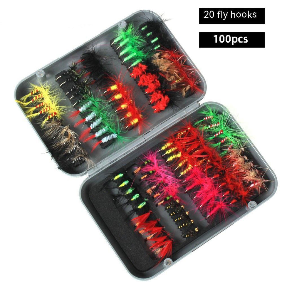 100PCS Fly Fishing Bait Set