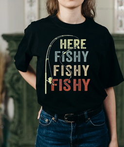 T-shirt Here Fishing