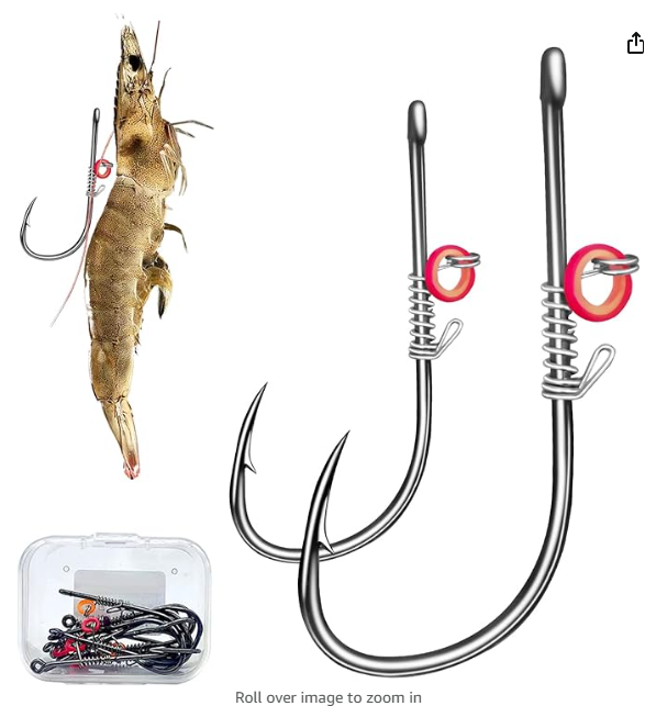 Live Fish Hook on Shrimp Back