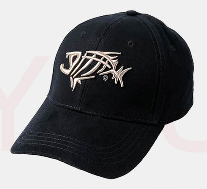 Durable cotton fishing baseball cap on water background