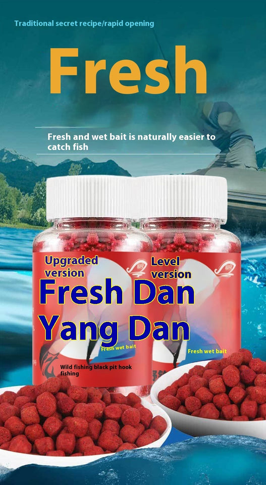 Eco-friendly, attractant-rich bait for wild freshwater fishing.