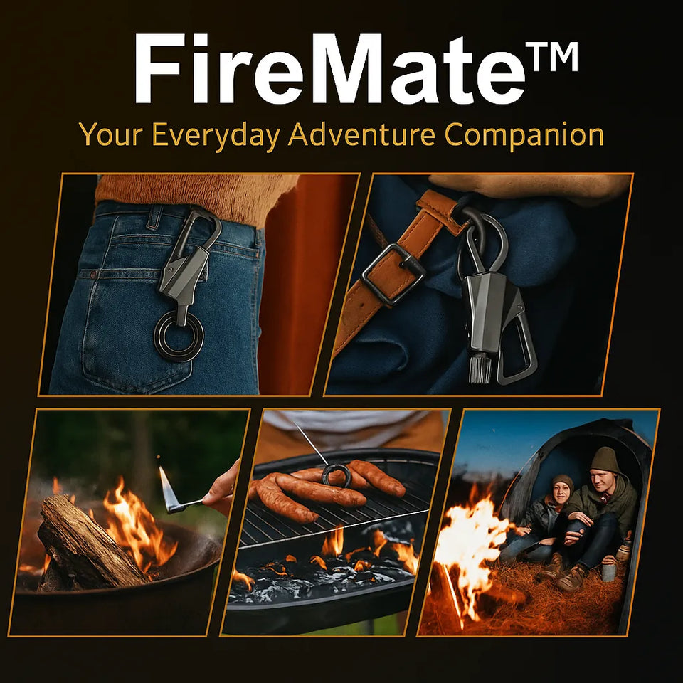 FireMate™ Promotional image for FireMate with lifestyle and product usage scenarios.