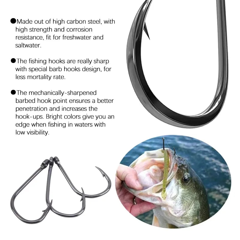 Gold & Black Fishing Hooks Set