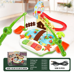 Electric Creative Fishing Platform Climbing Slide Toy