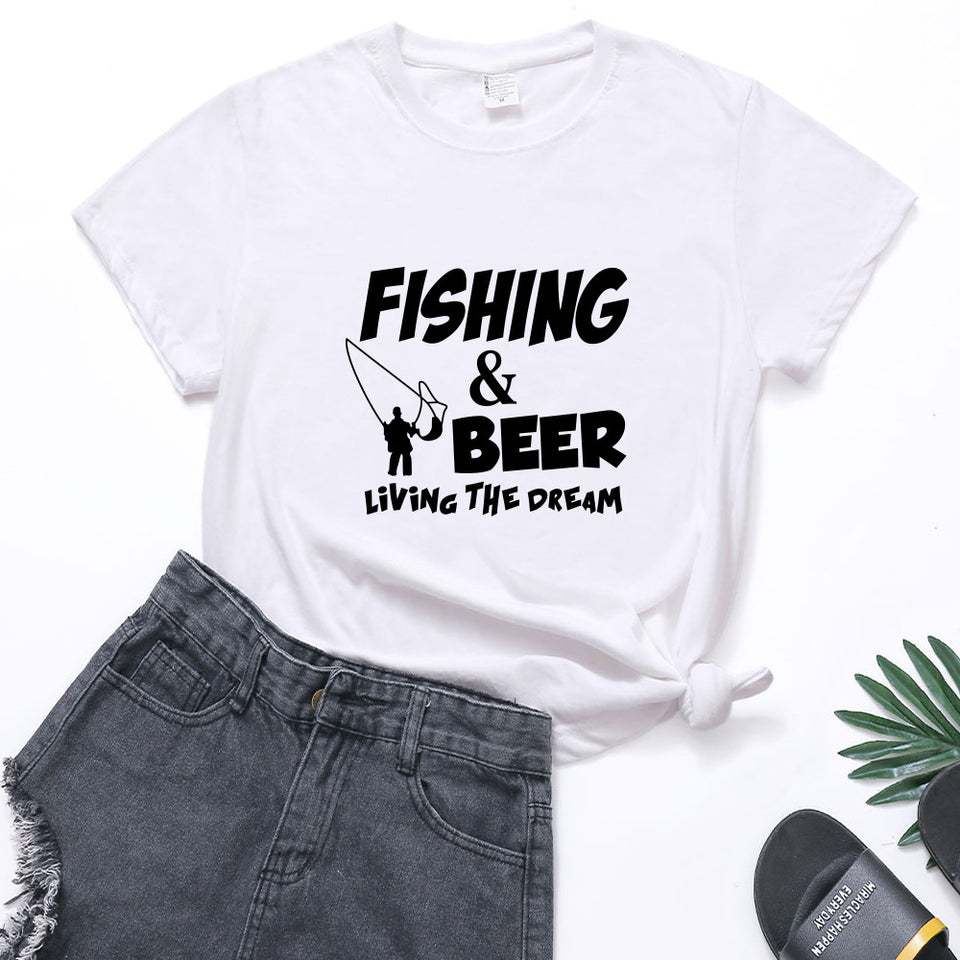 "Loose fit short-sleeved fishing t-shirt"
