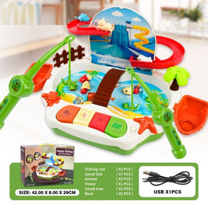 Electric Creative Fishing Platform Climbing Slide Toy