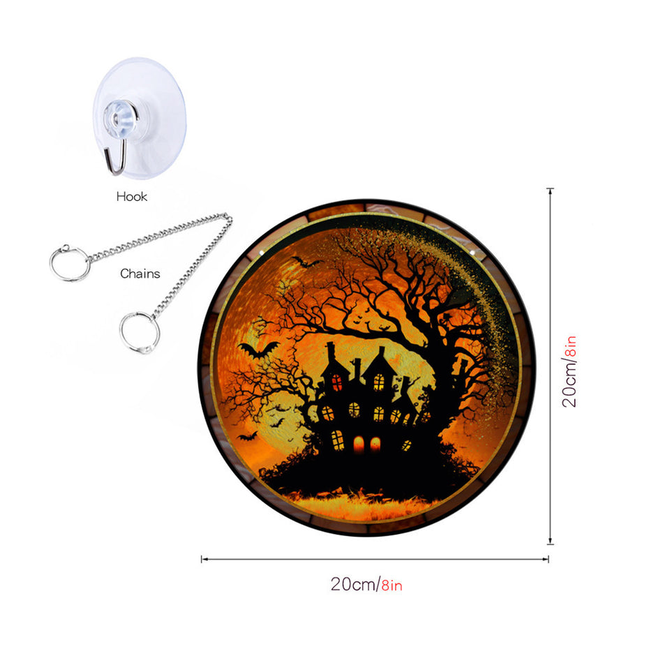Z_Halloween Pumpkin Bat Ghost Acrylic Hang Decorations