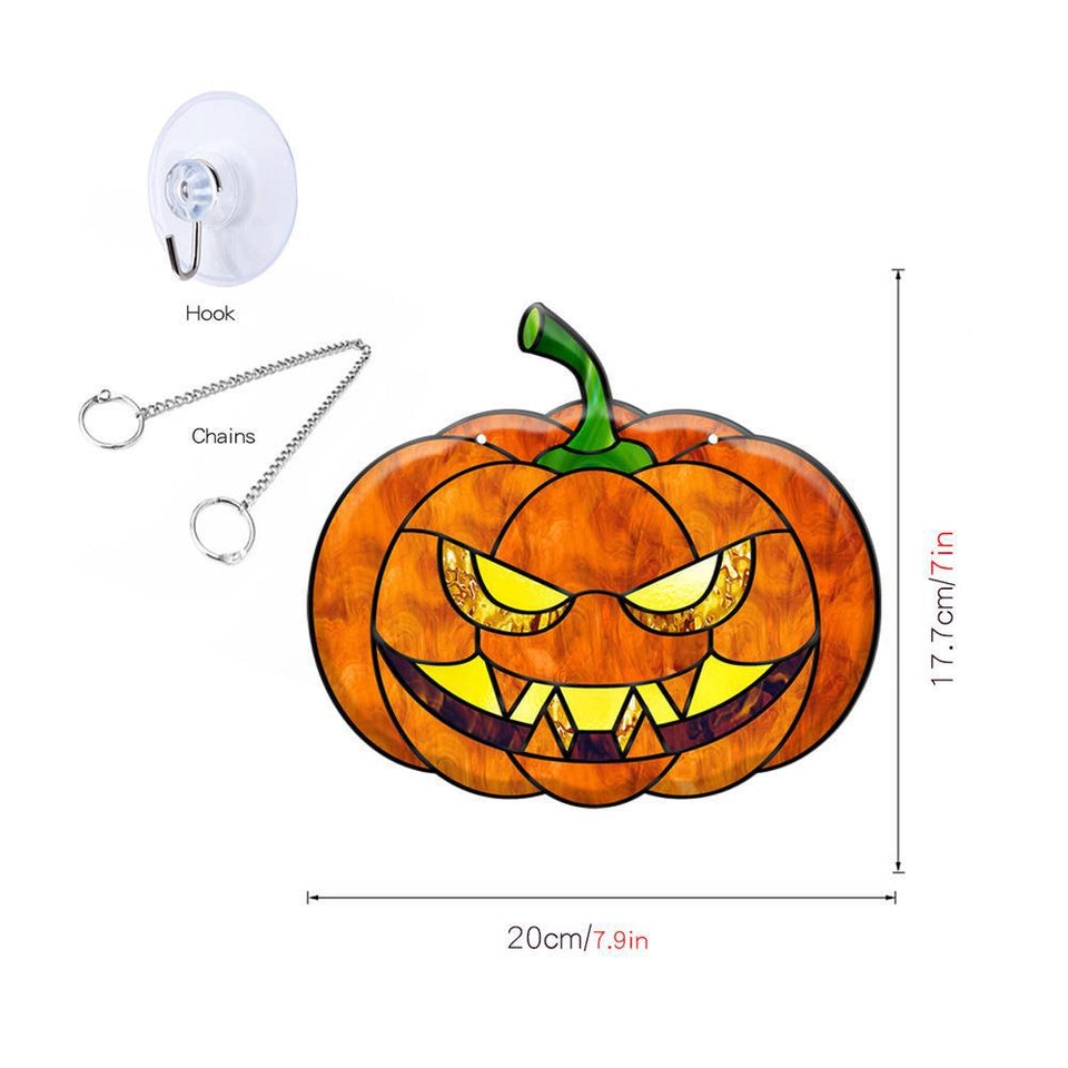 Z_Halloween Pumpkin Bat Ghost Acrylic Hang Decorations