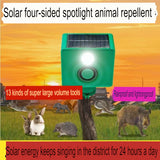 Solar-Powered Animal Repeller with Flashing Light and Ultra-High Sound