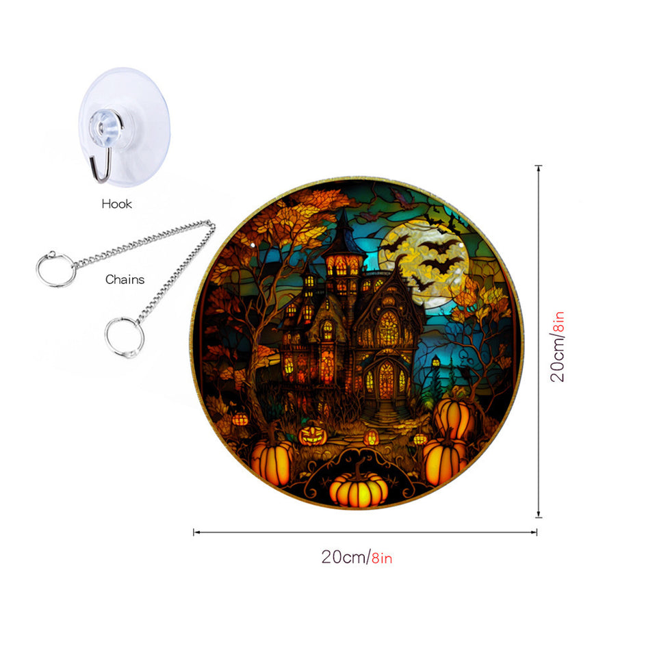 Z_Halloween Pumpkin Bat Ghost Acrylic Hang Decorations