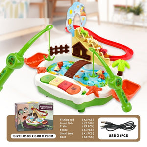 Electric Creative Fishing Platform Climbing Slide Toy