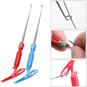 Portable fishing knot tying tool