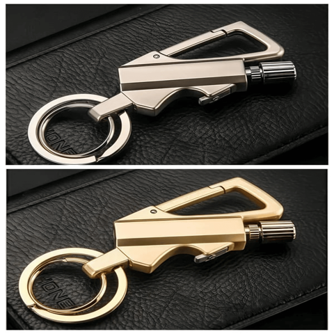 Portable lighter with keychain
