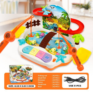 Electric Creative Fishing Platform Climbing Slide Toy