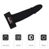 Black wrist support brace with a brand logo on a white background
