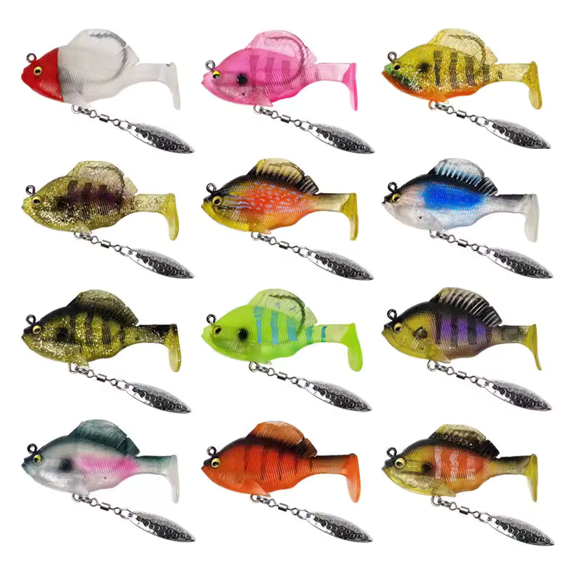 6Pcs Multiple Pre-Rigged Jig Head Soft FishingLures