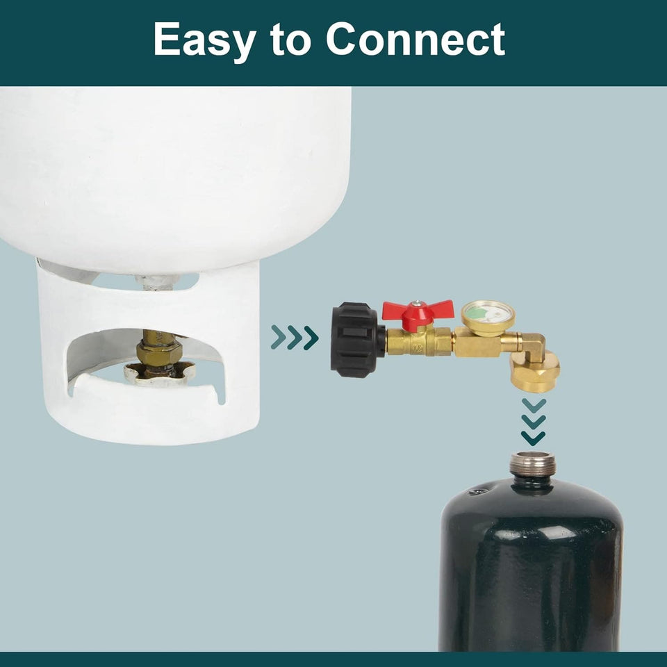 ShineGasPro 90-degree propane connector for camping stoves"