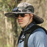 B_Outdoor Solar Rechargeable Wide Brim Fan Hat