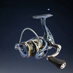 Fishing reel on a dark background