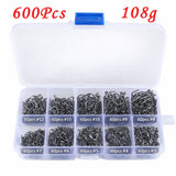 Assorted Barbed Fishing Hooks Set — Sizes 3# to 12#