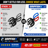 Comparison chart between Gripfish X and 'Others' fishing tools, highlighting features and benefits of Gripfish X.