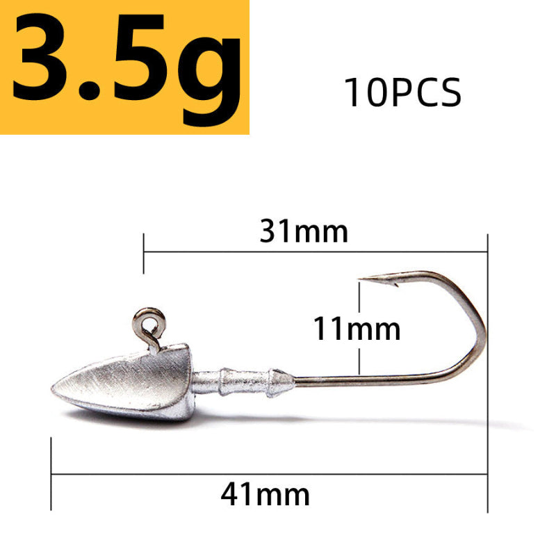 Fishing lure with measurements and weight details on a white background