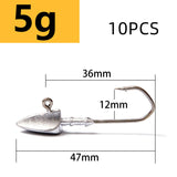 Fishing lure with measurements and packaging details on a white background