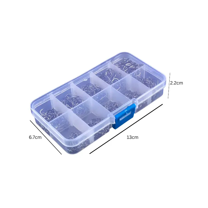 Assorted Barbed Fishing Hooks Set — Sizes 3# to 12#