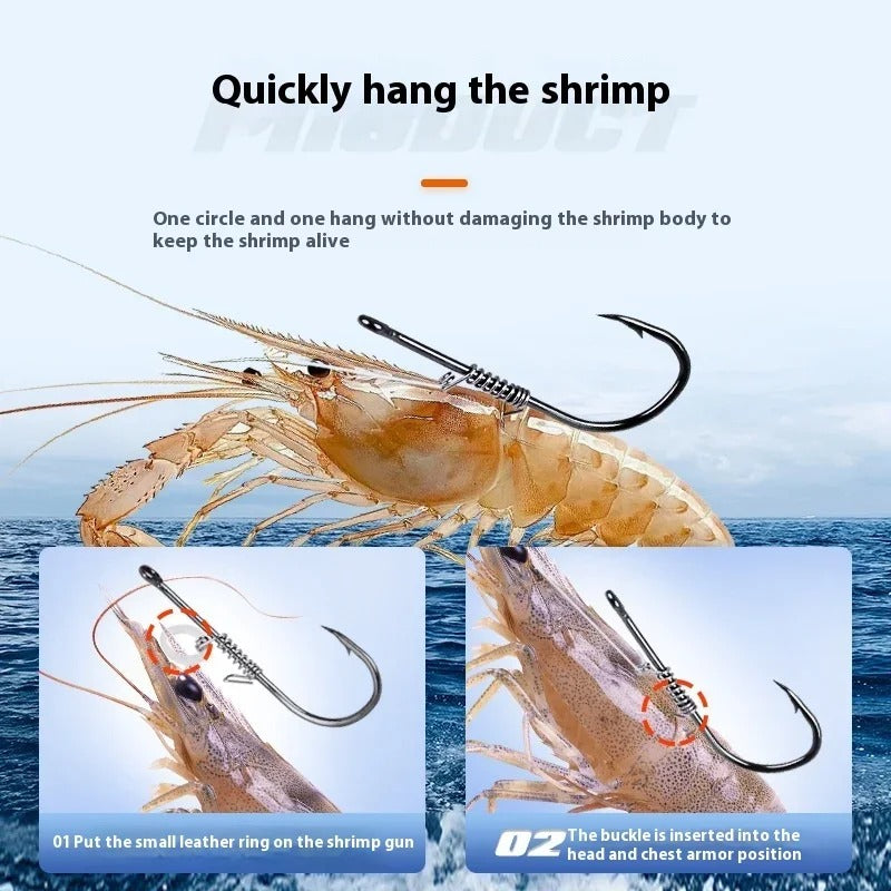 Live Fish Hook on Shrimp Back