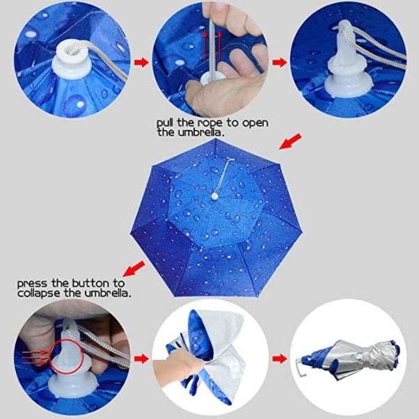 Double Layer Folding Compact Umbrella Hat