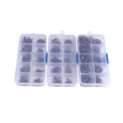 Assorted Barbed Fishing Hooks Set — Sizes 3# to 12#