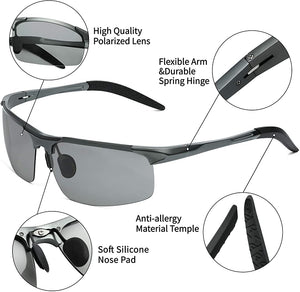 Photochromic sunglasses with polarized lens