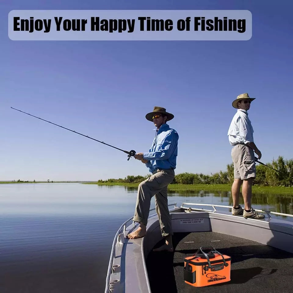 b_Foldable Waterproof Fishing Bucket-Live Fish Container